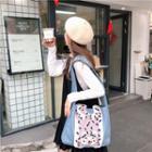 Animal Applique Canvas Tote Bag Blue - One Size