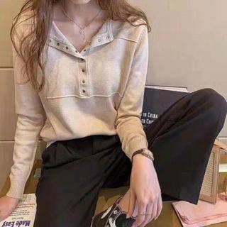 Knit Round-neck Long-sleeve Top