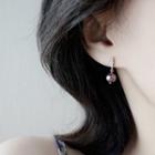 Rhinestone Faux Pearl Sterling Silver Dangle Earring 1 Pr - Purple - One Size