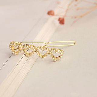 Faux Pearl Heart Hair Clip As Shown In Figure - One Size