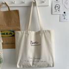 Lettering Canvas Tote Bag B00ks Yuon - Off-white - One Size