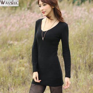 Plain Long Sleeve T-shirt Dress