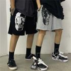 Skull Print Shorts