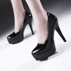 Patent High Heel Platform Pumps