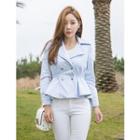 Double-breasted Band-waist Jacket