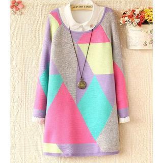 Color Block Long Sweater