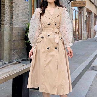 Dotted Panel Trench Coat