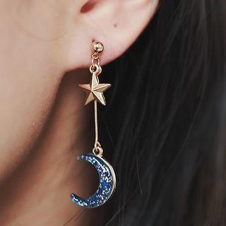 Star & Moon Drop Earring