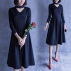 Cutout 3/4-sleeve Dress