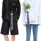 Lettering Short-sleeve T-shirt / Lettering Pullover / Plain Shirt / Crossbody Bag / Neck Tie / Set