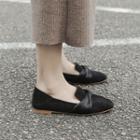 Satin Paneled Faux Suede Loafers