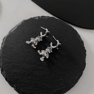 Bear Drop Earring 1 Pair - Silver - One Size