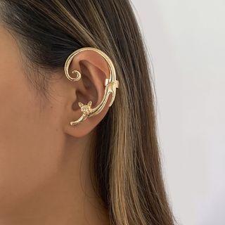 Cat Alloy Cuff Earring Ndyz837 - 1 Pc - Gold - One Size