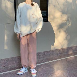 Oversize Crew-neck Pullover / Cropped Harem Pants