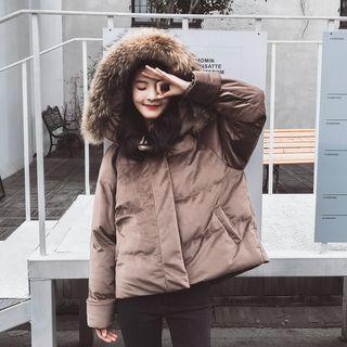 Hooded Padded Zip-up Coat