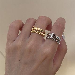 Chain Layered Alloy Open Ring