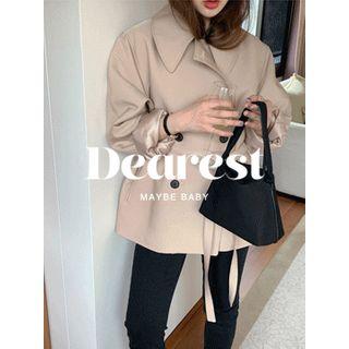 Double-breasted Trench Jacket With Sash One Size
