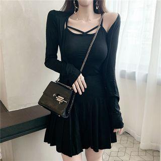 Plain Cardigan / A-line Dress