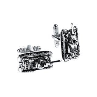 Fashionable Personality Tank Cufflinks Silver - One Size