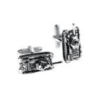 Fashionable Personality Tank Cufflinks Silver - One Size