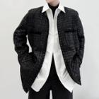 Pocket Round Neck Tweed Jacket