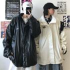 Couple Matching Fleece-lined Faux Leather Zip-up Jacket