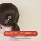 Houndstooth Bow Faux Pearl Hair Clip