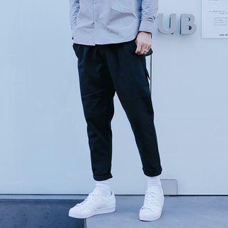 Embossed Slim-fit Casual Pants