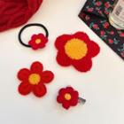 Knit Flower Hair Clip / Hair Tie
