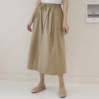 Drawcord-waist A-line Culottes