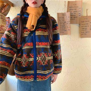 Pattern Fleece Jacket As Figure - One Size