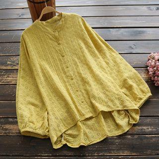 Buttoned Eyelet Blouse