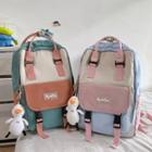 Couple Matching Color Panel Backpack / Bag Charm / Set