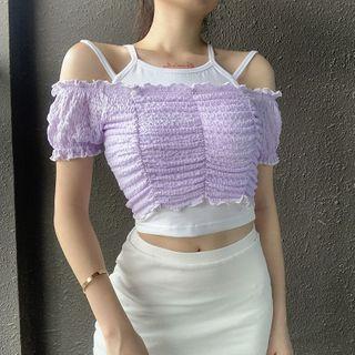 Set: Short-sleeve Top + Halter Top