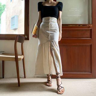 Button-up Maxi Mermaid Skirt