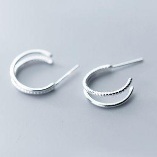 925 Sterling Silver Double Open Hoop Earring