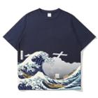 Short-sleeve Sea Wave Print T-shirt