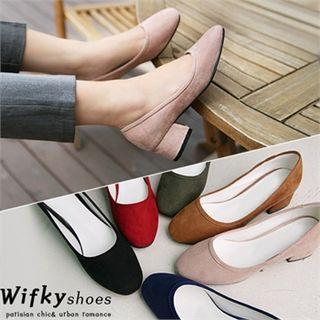 Faux-suede Colored Pumps