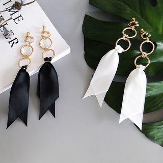 Fabric Knot Mini Hoop Dangle Earring
