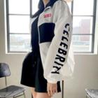 Letter-printed Two-tone Jacket