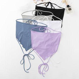 Halter-neck Tie-strap Cropped Camisole Top