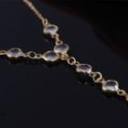 Faux Crystal Alloy Ring Bracelet E0236 - Gold - One Size