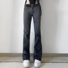 High Waist Gradient Skinny-fit Bootcut Jeans