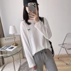 Long-sleeve T-shirt / Panda Embroidered T-shirt