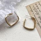 Alloy Open Square Earring Gold - One Size