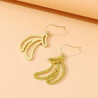 Rhinestone Banana Drop Earring 1 Pair - Yellow - One Size