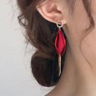 Petal Fringed Earring 1 Pair - Red - One Size