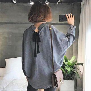 Bow Back Half-placket Shirt
