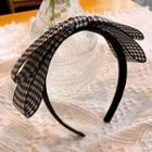 Bow Headband F175 - Houndstooth - Black & White - One Size