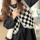 Checkerboard Sweater Vest / Long-sleeve Dress